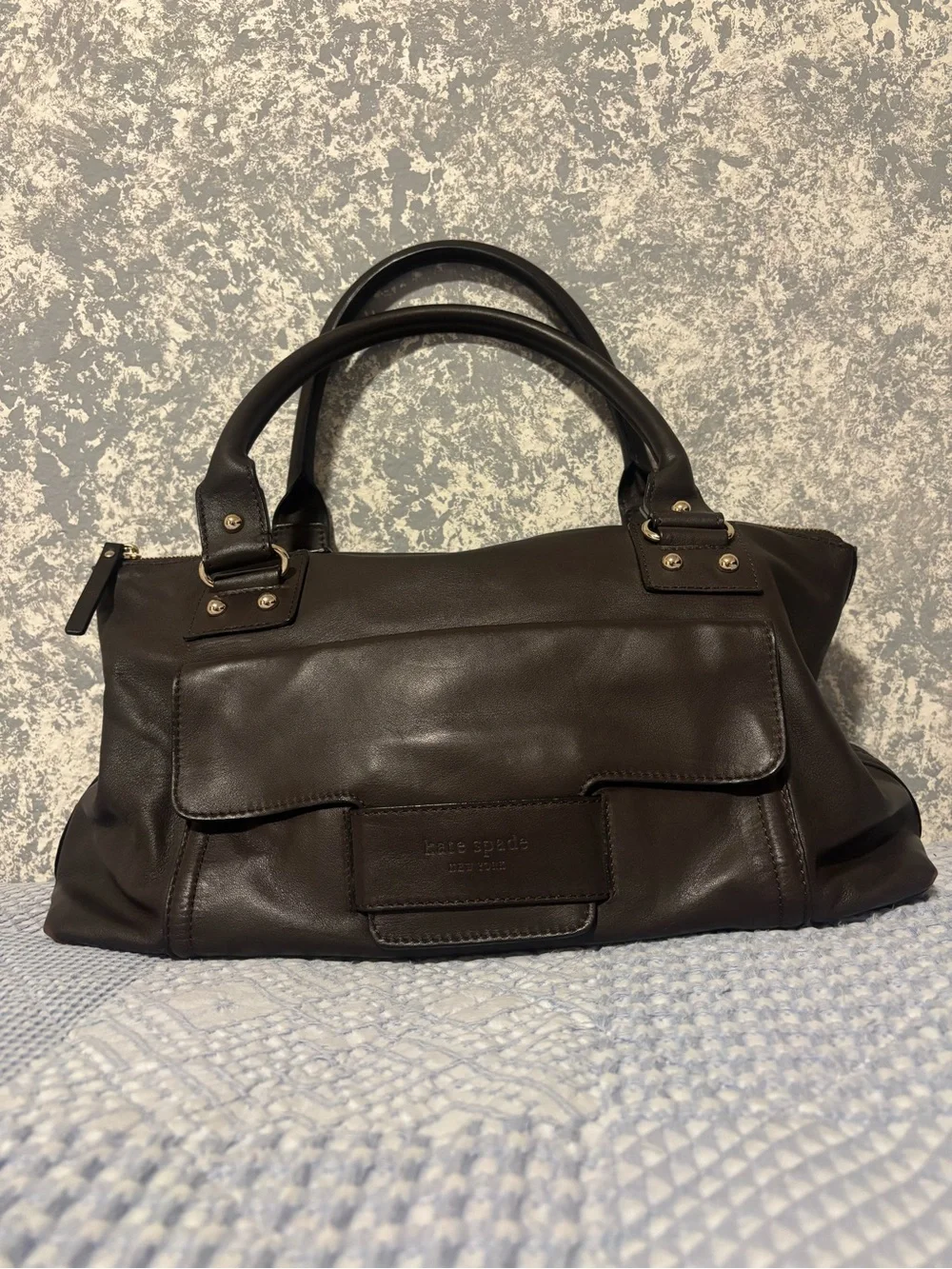 kate spade Dark Brown Leather Handbag with Top Handles